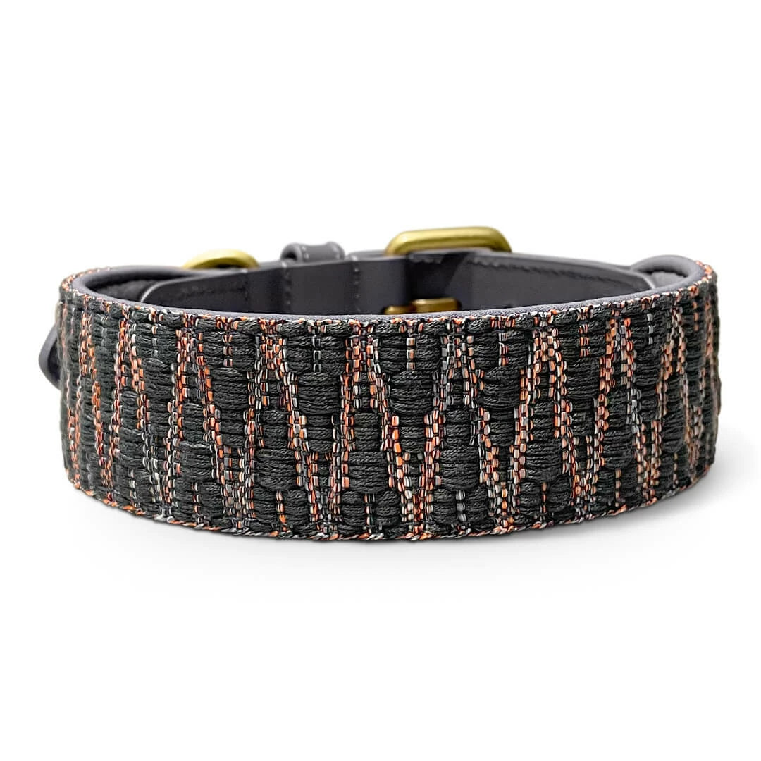 Premium Hundehalsband Gepolstert - Blau/Grau