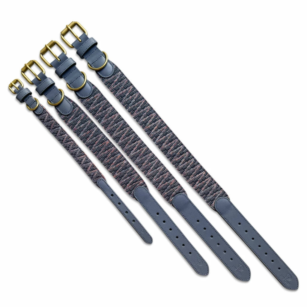 Premium Hundehalsband Gepolstert - Blau/Grau