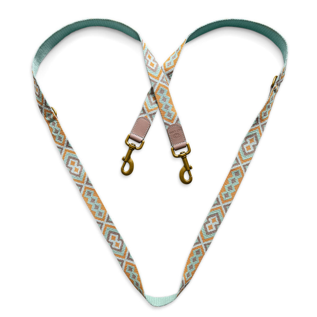 Premium Führleine - 3-fach verstellbar - 2m - Mint/Orange