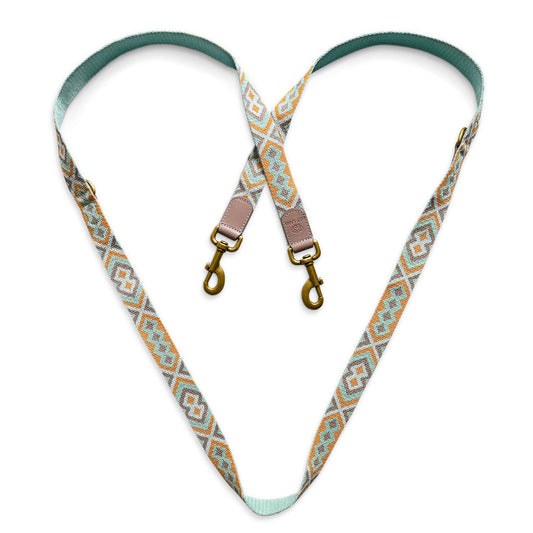 Premium Führleine - 3-fach verstellbar - 2m - Mint/Orange