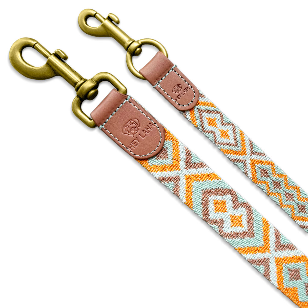 Premium Führleine - 3-fach verstellbar - 2m - Mint/Orange