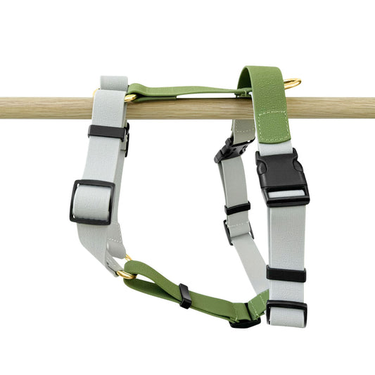 Führgeschirr - Outdoor FLEX - 5-fach verstellbar mit Haltegriff - grau/grün
