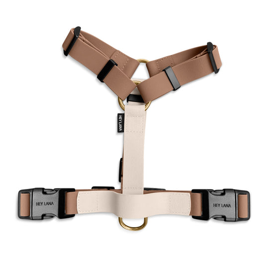 Führgeschirr - Outdoor FLEX - 5-fach verstellbar mit Haltegriff - Mocca Mousse/Beige