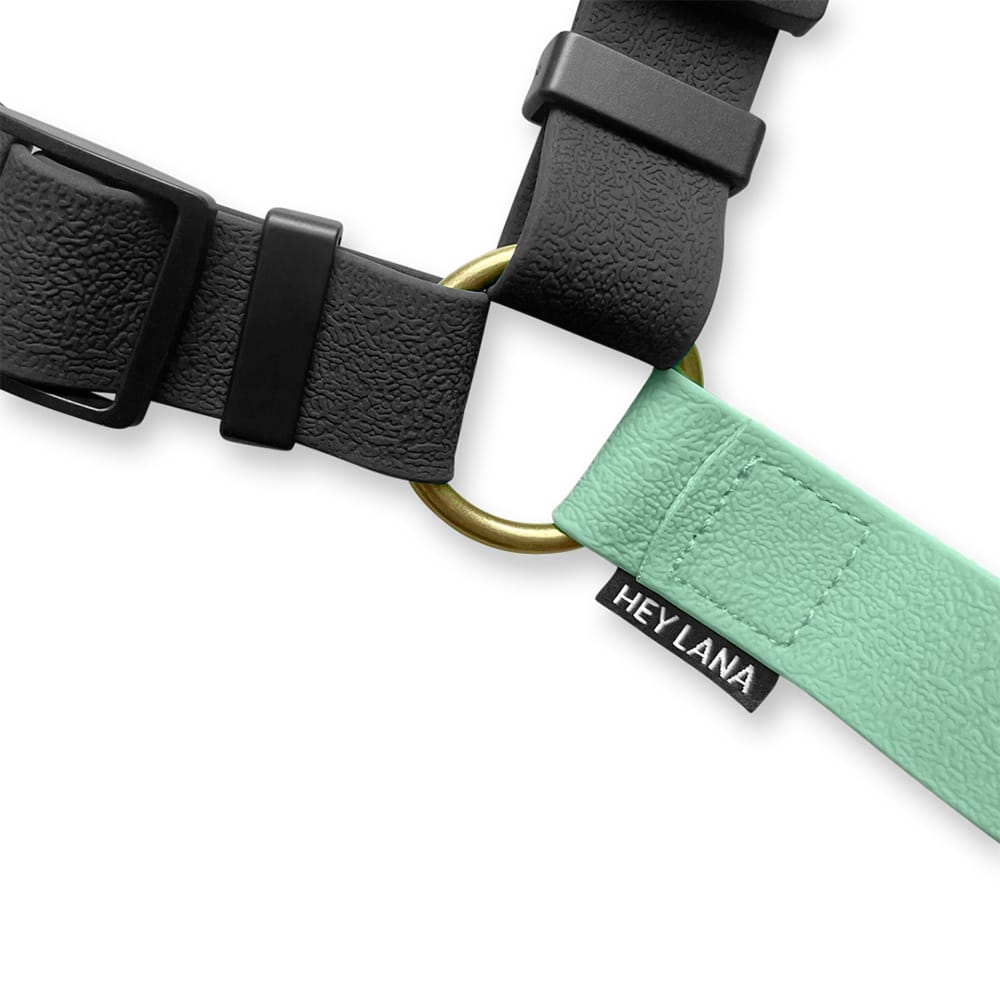 Führgeschirr - Outdoor FLEX - 5-fach verstellbar mit Haltegriff - Schwarz/Mint