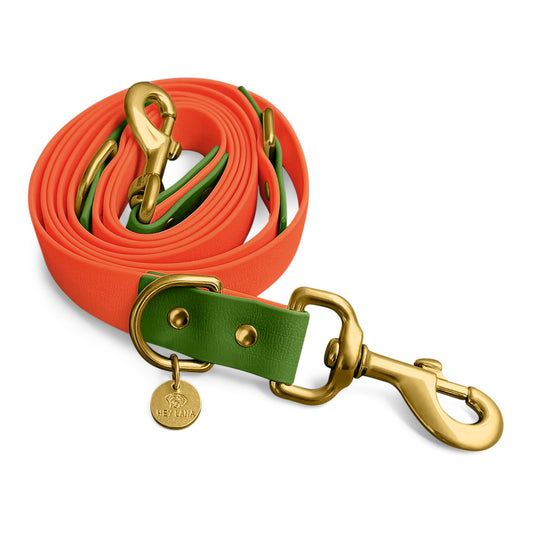 Führleine Outdoor FLEX - 3-fach verstellbar - Neon-Orange/Grün