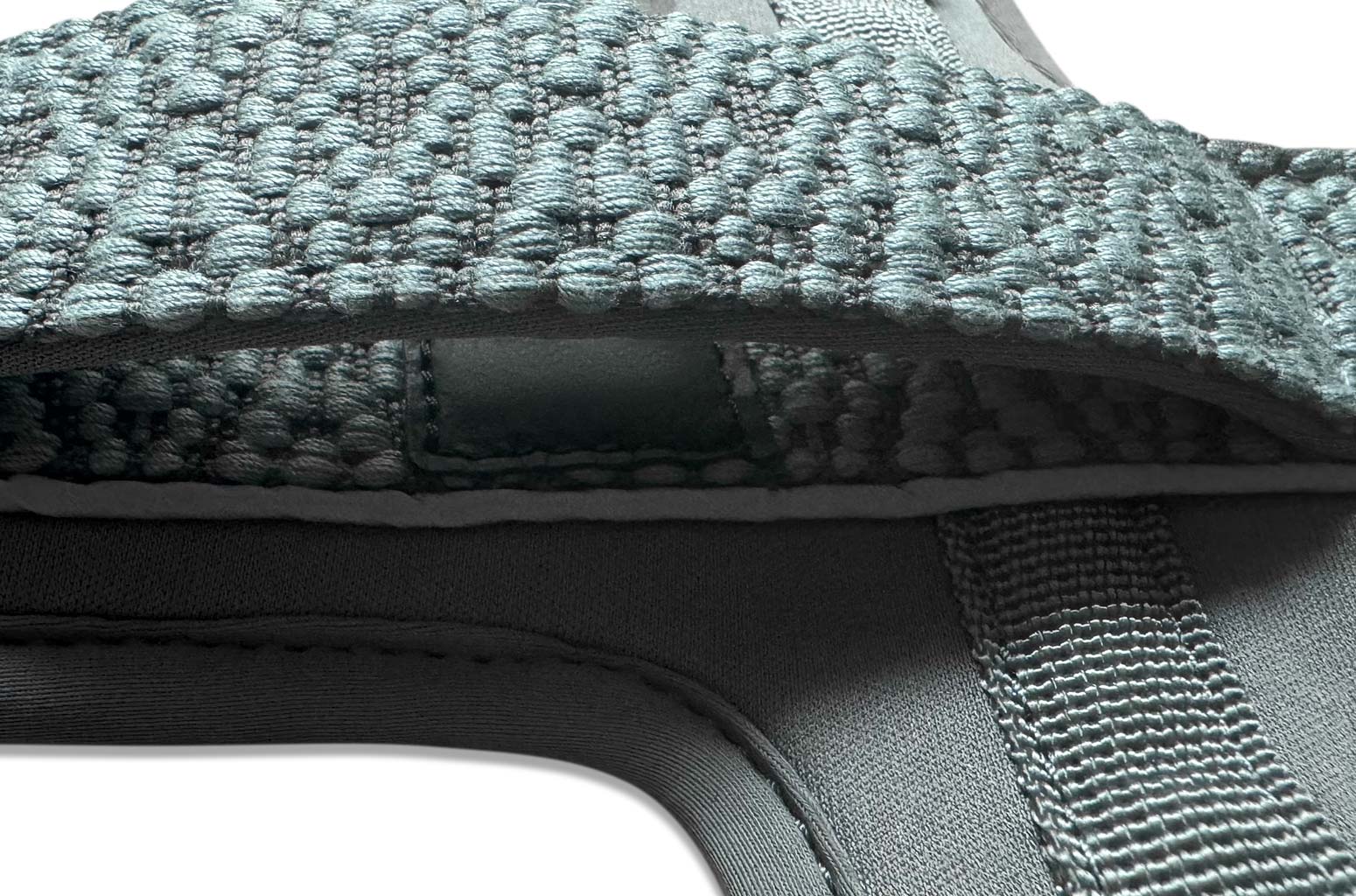 Premium Hundegeschirr Gepolstert – Anthrazit/Eisblau