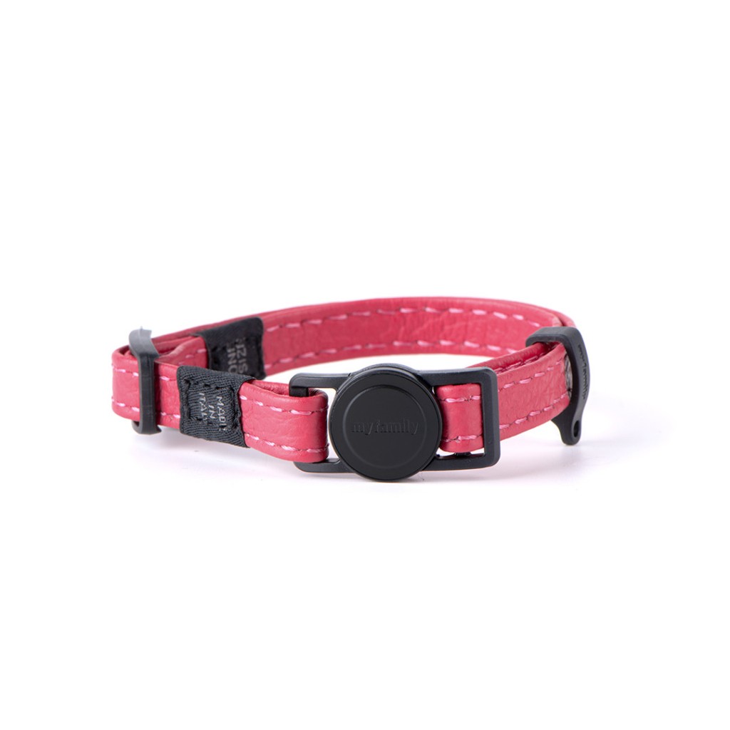 My Family Lederhalsband – Made In Italy, Mit D-Ring & Tag-Halter