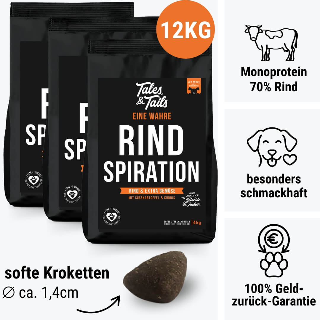 Eine wahre Rindspiration Softes Trockenfutter - Hundefutter mit Rind
