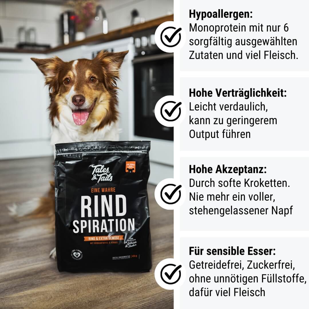 Eine wahre Rindspiration Softes Trockenfutter - Hundefutter mit Rind