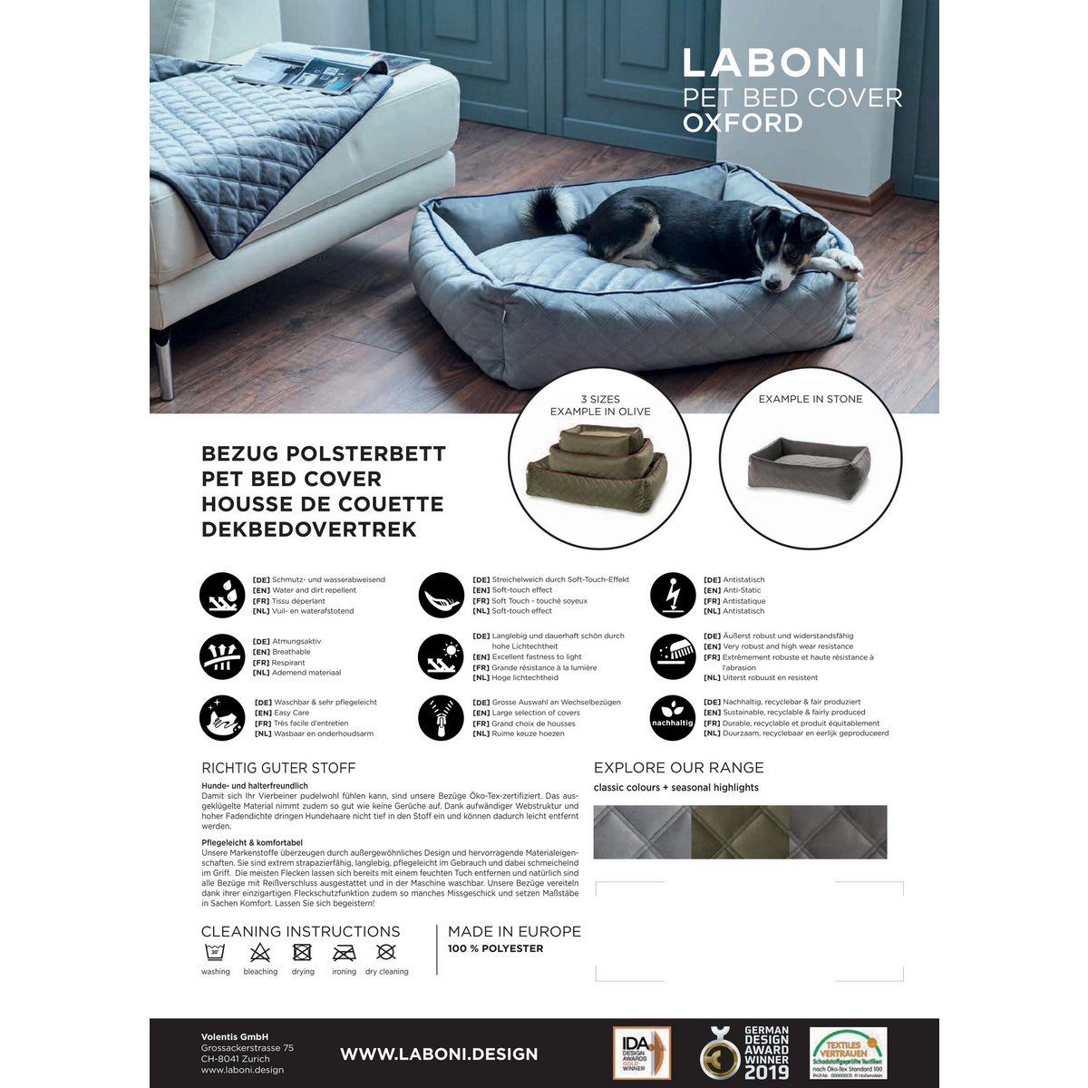 Laboni CLASSIC Hundebett - OXFORD TAUPE