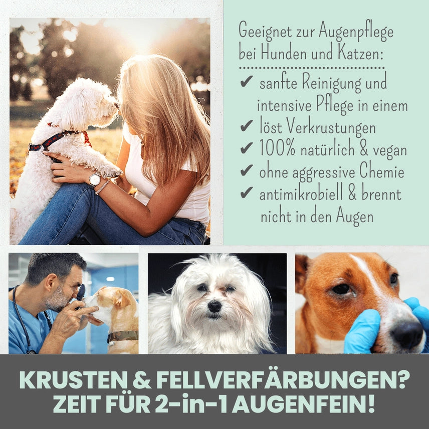 2-in-1 Augenfein Reinigung & Pflege für Hunde & Katzen