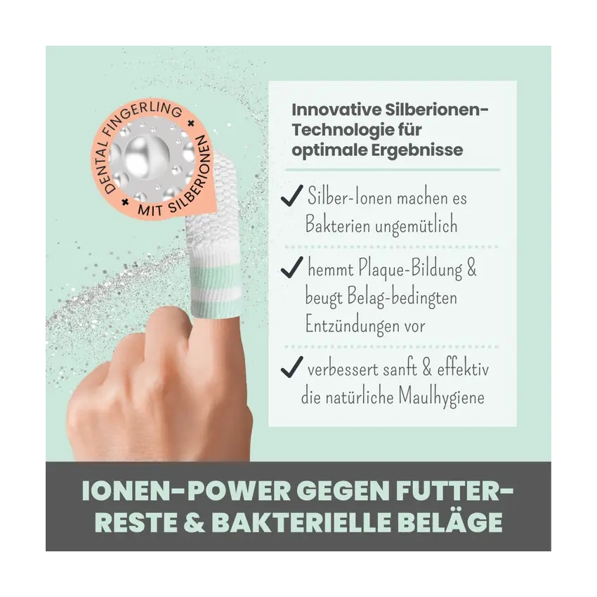 Silberling: Antibakterieller Zahnpflege-Fingerling für Hunde mit Silberionen