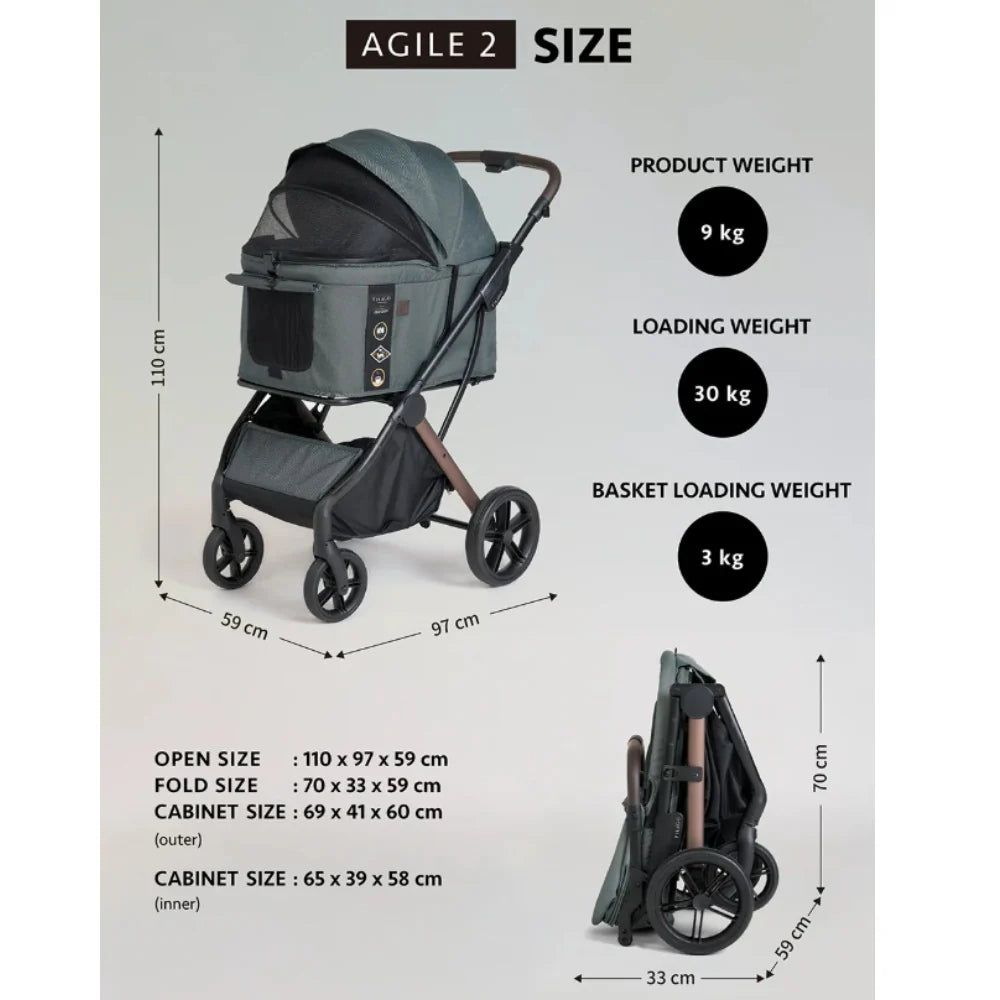 Agile 2 – Haustier Buggy (bis 30 kg)