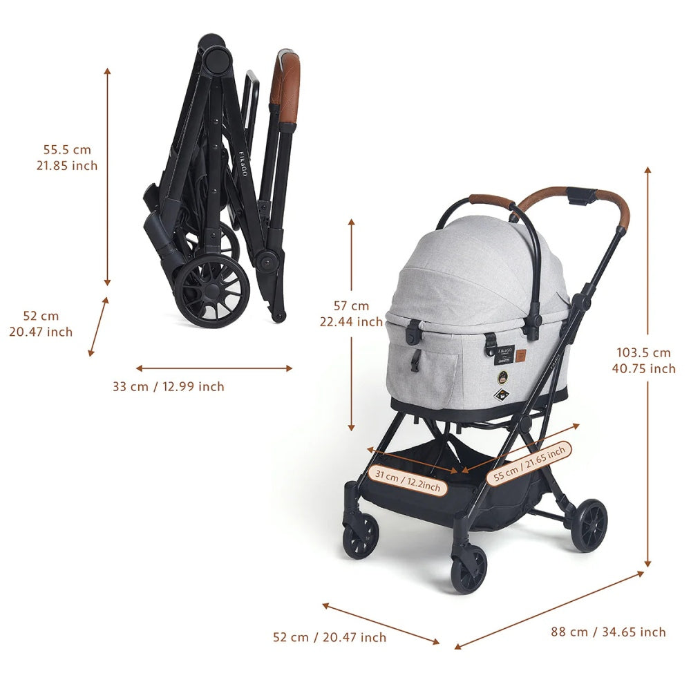 Flytta Plus – Abnehmbarer Haustier Buggy (bis zu 20 kg)