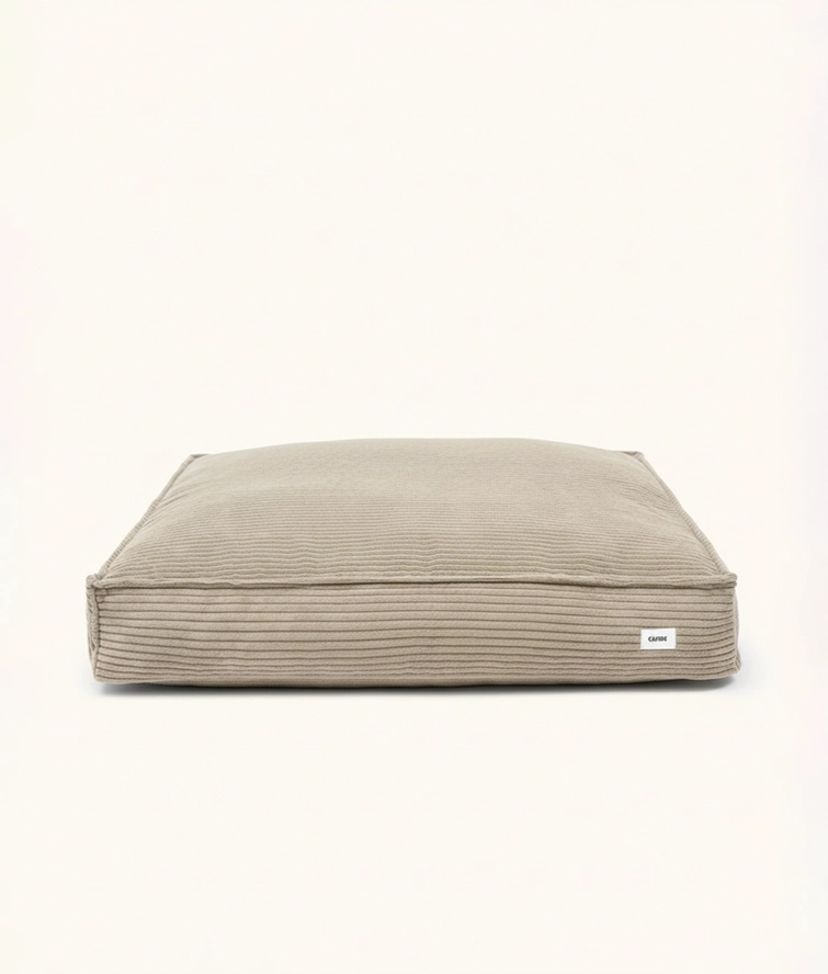 CAFIDE Hundebett „Cuadra“ – Cord Beige, waschbar & komfortabel