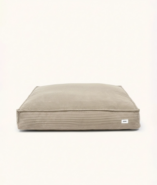 CAFIDE Hundebett „Cuadra“ – Cord Beige, waschbar & komfortabel