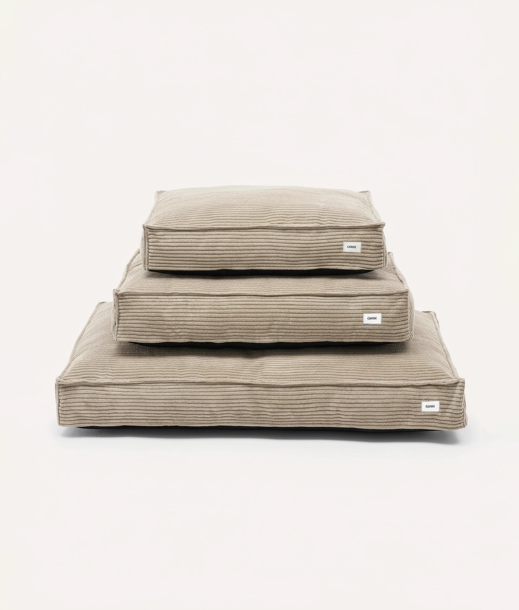 CAFIDE Hundebett „Cuadra“ – Cord Beige, waschbar & komfortabel
