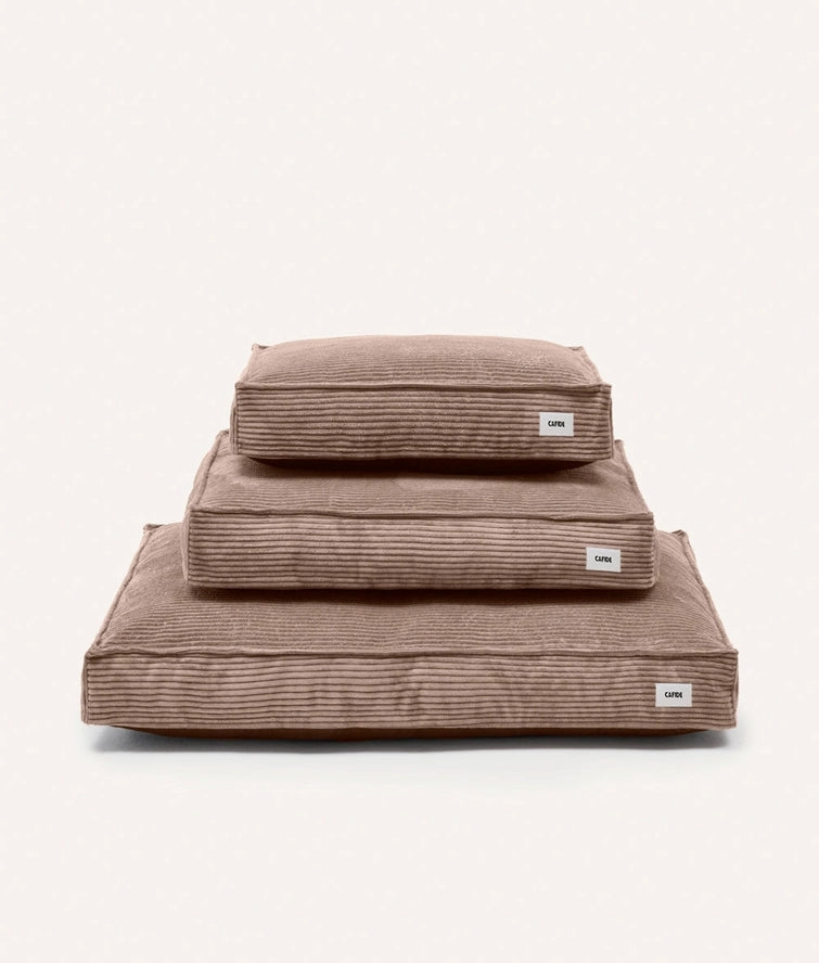 CAFIDE Hundebett „Cuadra“ – Cord Mokka Beige, waschbar & komfortabel