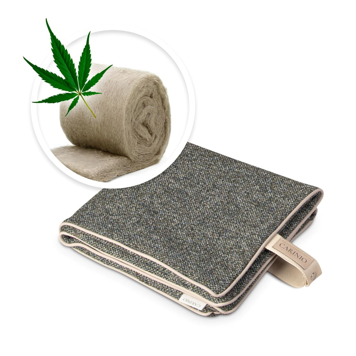 CARINIO NAP (HEMP) – Reise- & Sofamatte mit natürlicher Hanffüllung