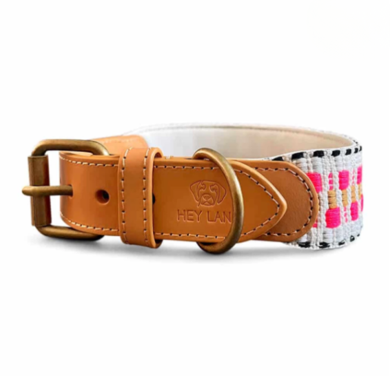 Kollektion Très chic - Set Hundehalsband und Leine - Pink/Beige