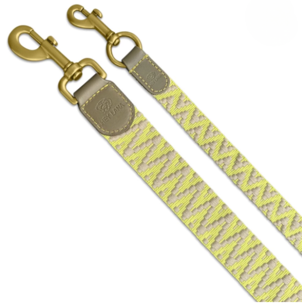 Kollektion Très chic - Set Hundehalsband und Leine - Olivgrün/Neongelb