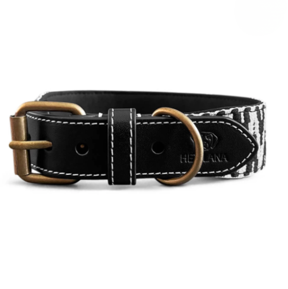 Kollektion Très chic – Set Hundehalsband und Leine – Schwarz/Weiß