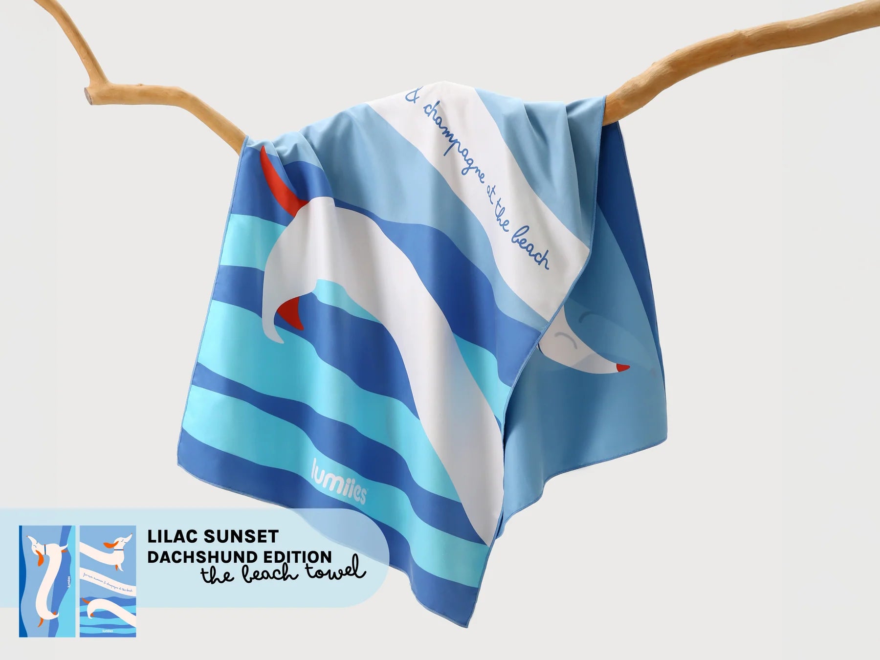 The Beach Towel (160×80 cm) – leichtes, schnelltrocknendes Mikrofaser-Handtuch (Dackel-Edition)