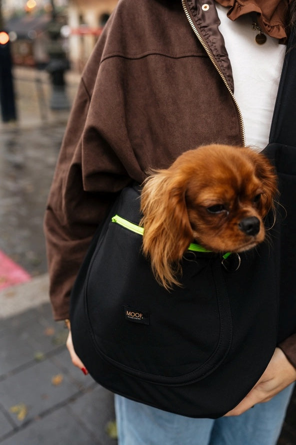 MOOF Barcelona Le Loop Black (schwarz)– stilvolle Hundetragetasche für kleine Hunde