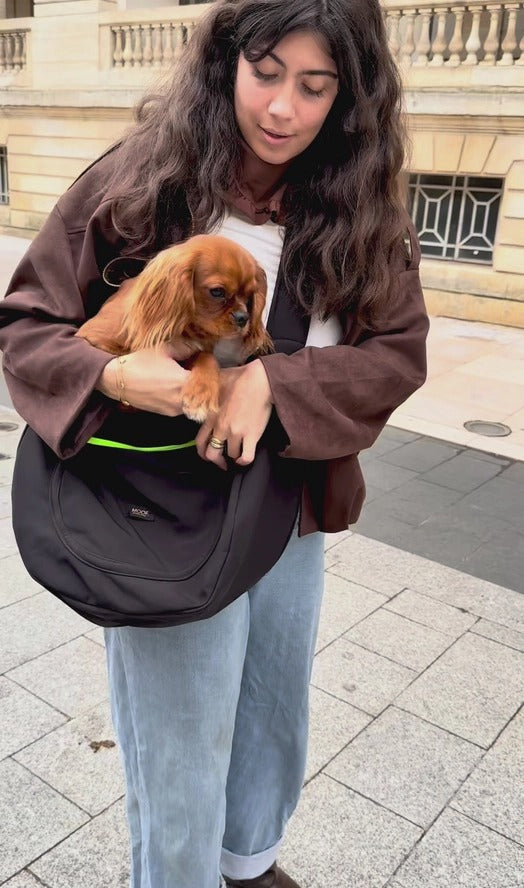 MOOF Barcelona Le Loop Black (schwarz)– stilvolle Hundetragetasche für kleine Hunde