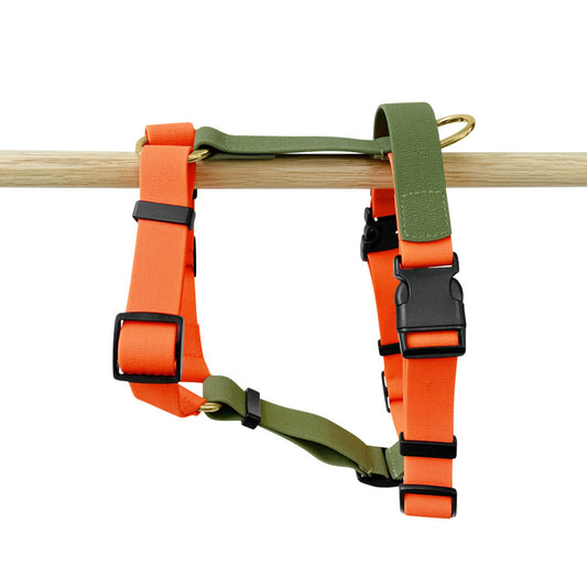 Führgeschirr - Outdoor FLEX - 5-fach verstellbar mit Haltegriff - Neon-Orange/Grün