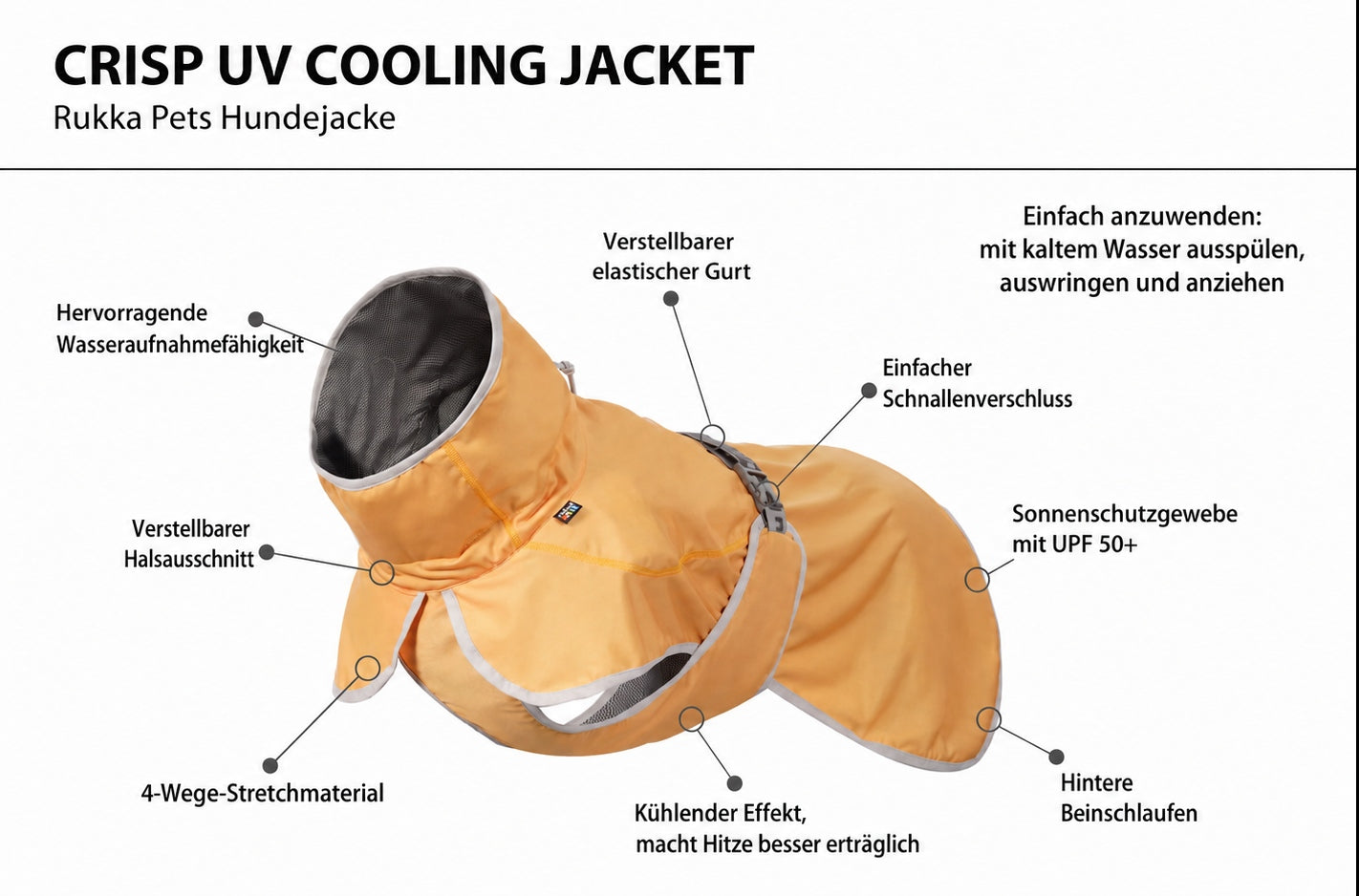 Rukka Crisp UV Cooling Jacket – UV-Schutz- & Kühljacke für Hunde