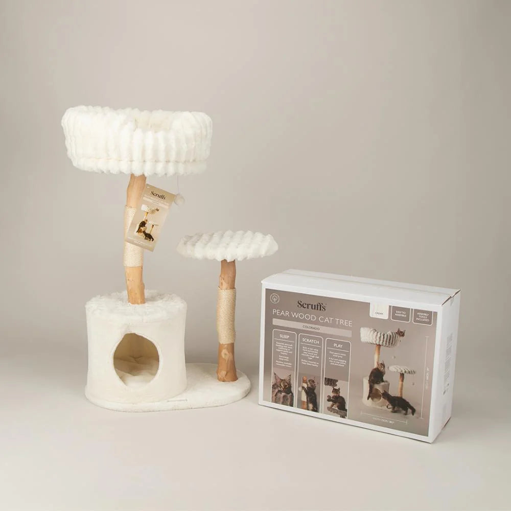 Scruffs® Colorado Katzenkratzbaum – mit Höhle, Birnbaumholz & Sisal