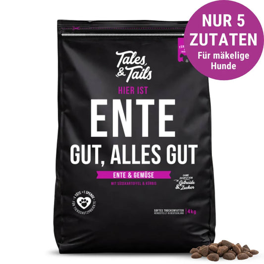 Ente gut, alles gut - Softes Trockenfutter mit 70% Ente - 4.0 KG