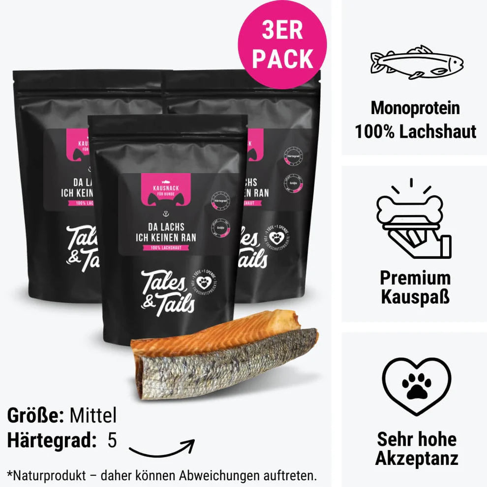 Tales & Tails Da Lachs ich keinen ran – Lachshaut für Hunde
