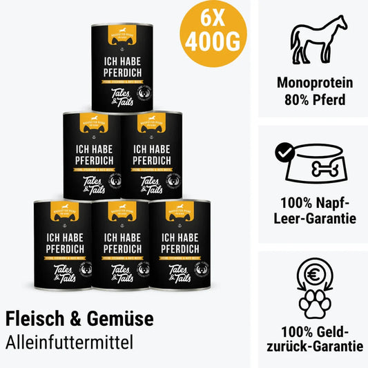 Ich habe PFERDich - Nassfutter für Hunde mit 80% Pferd - 400g