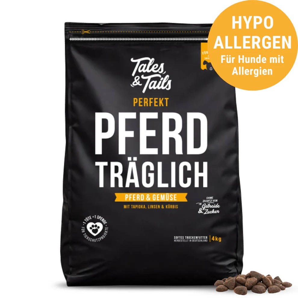 "Perfekt Pferdträglich"- softes Trockenfutter mit 58% Pferd (4.0 KG)