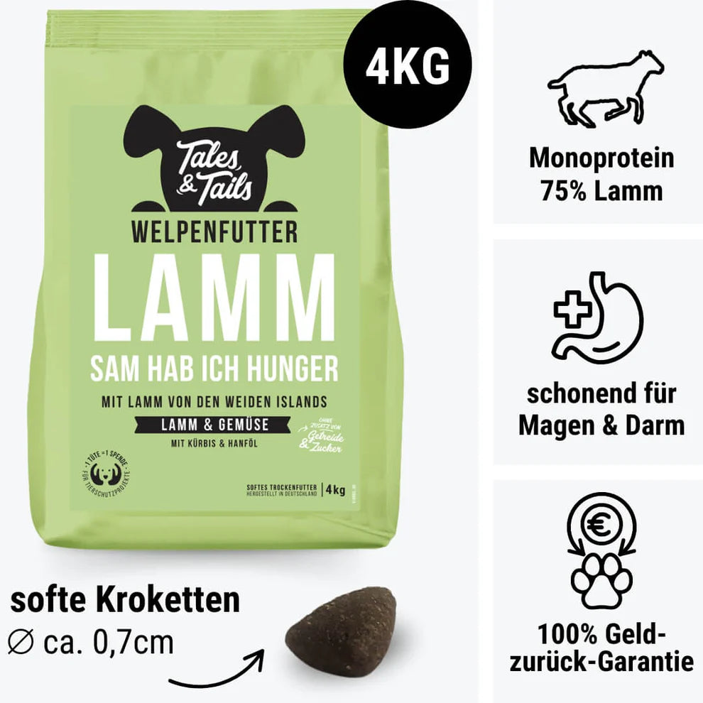 LammSam hab ich Hunger - Softes Welpenfutter für Hunde