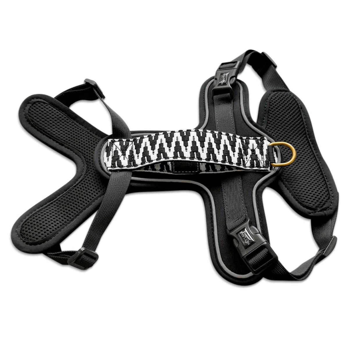 Premium Hundegeschirr Gepolstert – Schwarz/Weiss