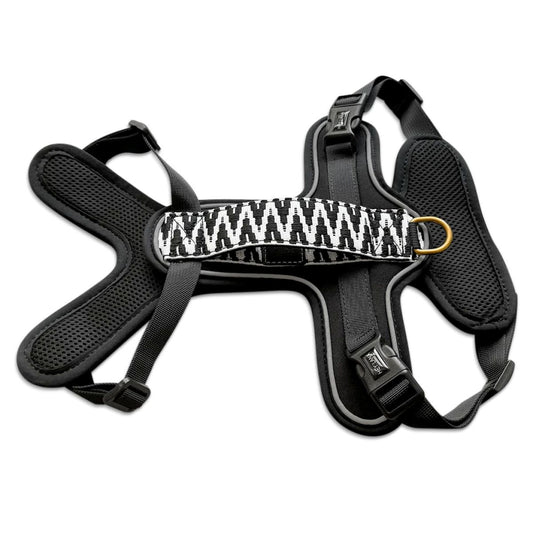 Premium Hundegeschirr Gepolstert – Schwarz/Weiss