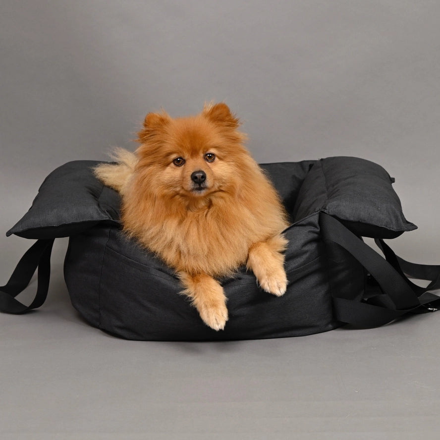 TRIMMI Hundeautositz Anthrazit – Design-Autositz für Hunde bis 15kg