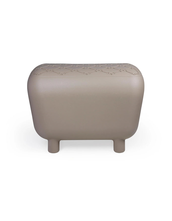 Designerbank und Katzenhütte & Hundehütte mit zweifarbigem Innenkissen - Taupe