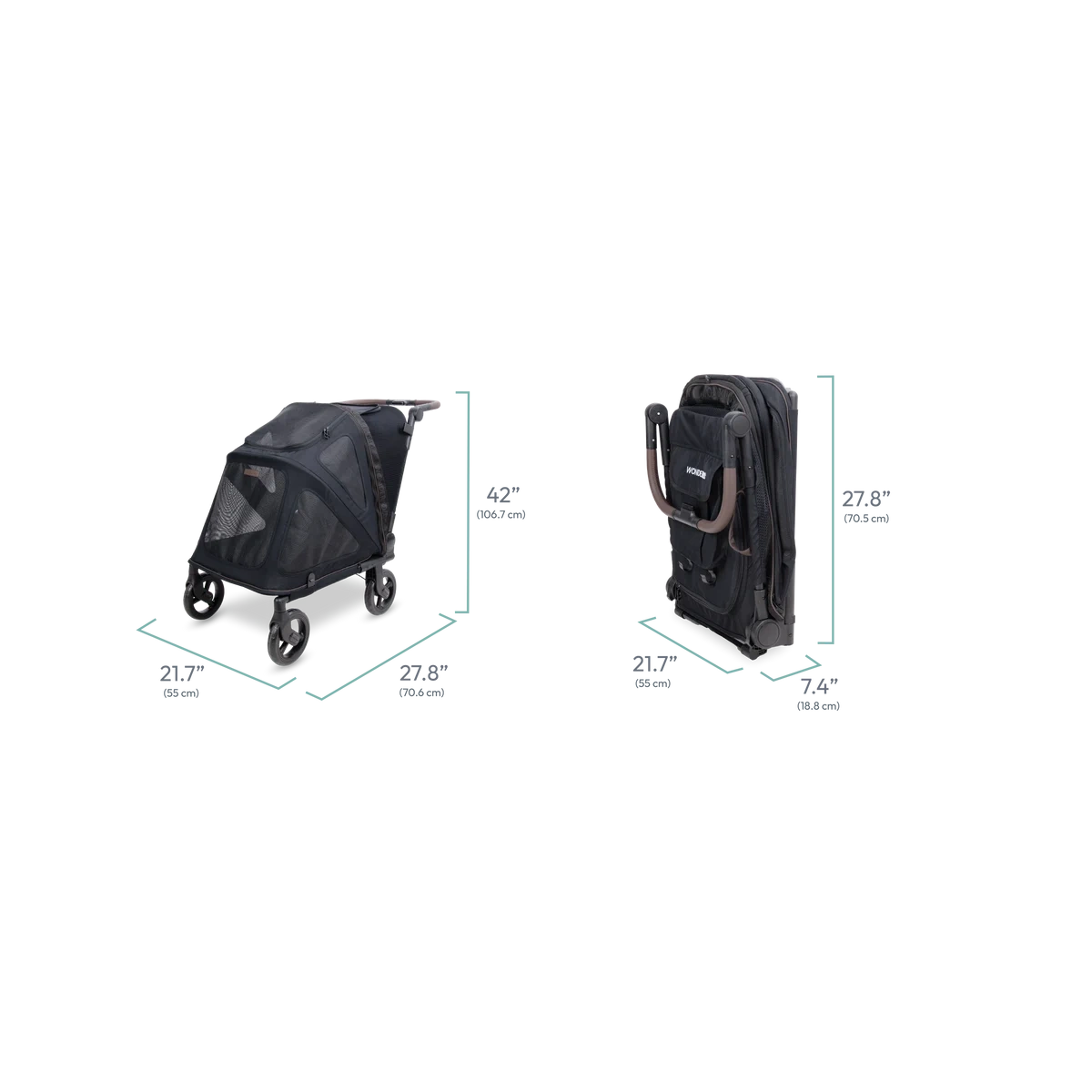 WonderFold Hudson PFM Premium Haustierwagen flach faltbar