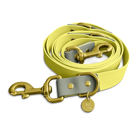 Hey Lana FLEX Outdoor Führleine – 3-fach verstellbar, Lemon/Seagrass