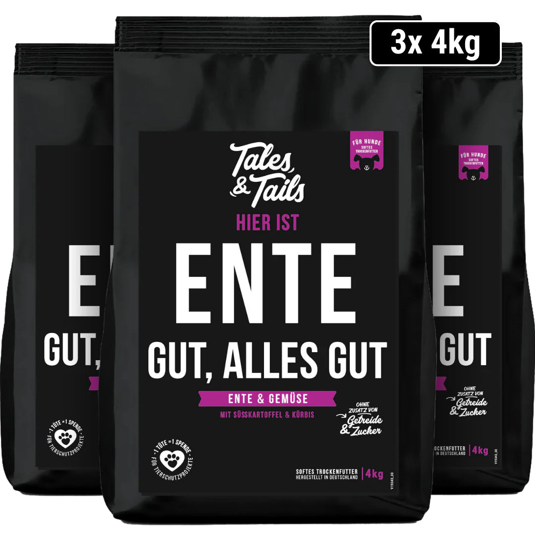 Ente gut, alles gut - Softes Trockenfutter mit Ente - 4kg