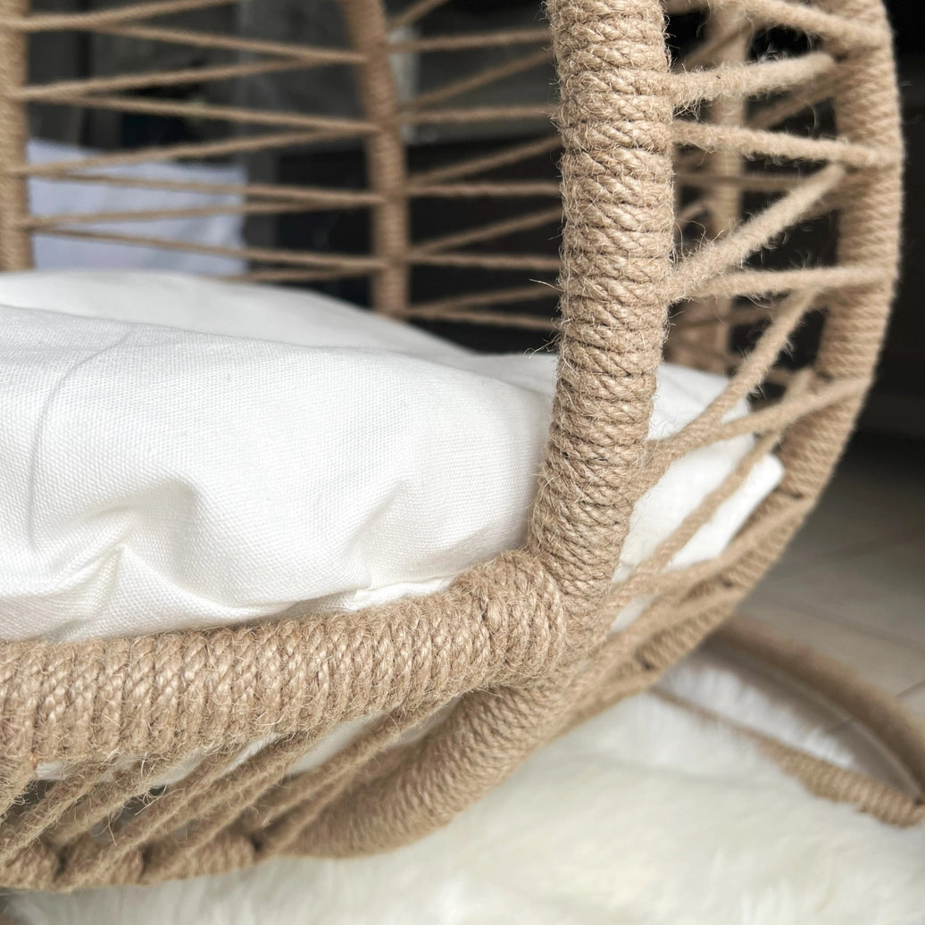 Schaukelbett aus natürlicher Jute für Katzen und kleine Hunde